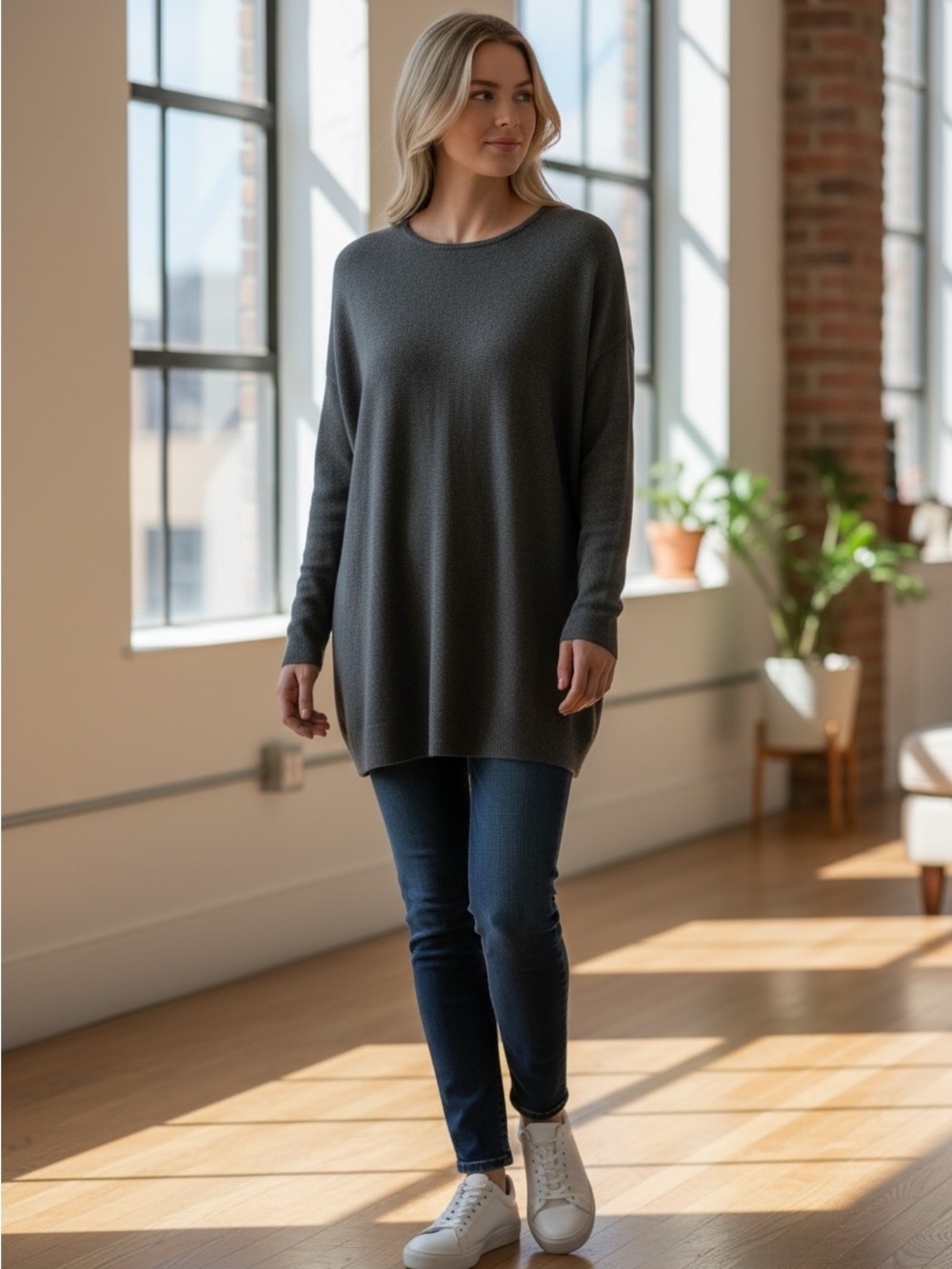 3 for $10 Relaxed Long-Sleeve Crewneck Tunic Top #927